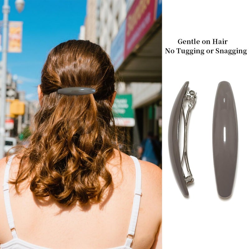 Markuii Large Hair Barrette for Women 4 Inch No Slip Not Easy to Break French Glossy Hair Clips for Thick to Thin Hair, 3 Pack - Image 3